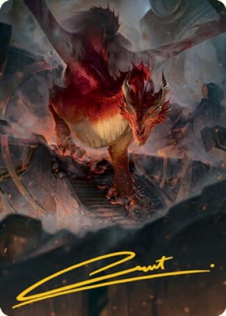 Red Dragon Art Card (Gold-Stamped Signature) [Dungeons & Dragons: Adventures in the Forgotten Realms Art Series] MTG Single Magic: The Gathering  | Multizone: Comics And Games