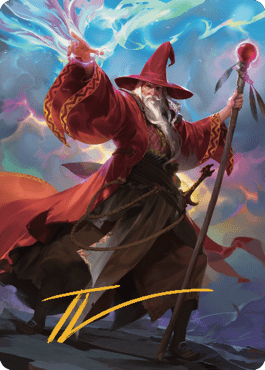 Elminster Art Card (36) (Gold-Stamped Signature) [Commander Legends: Battle for Baldur's Gate Art Series] MTG Single Magic: The Gathering  | Multizone: Comics And Games