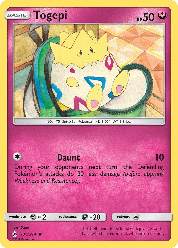 Togepi (136/214) [Sun & Moon: Unbroken Bonds] Pokemon Single Pokémon  | Multizone: Comics And Games