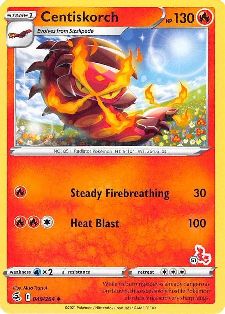 Centiskorch (49/264) (Cinderace Stamp #51) [Battle Academy 2022] Pokemon Single Pokémon  | Multizone: Comics And Games