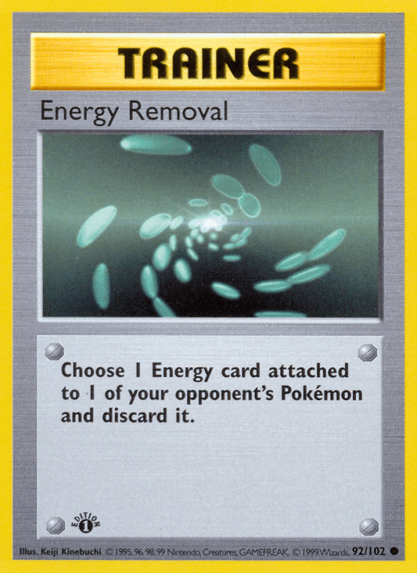 Energy Removal (92/102) (Shadowless) [Base Set 1st Edition] Pokemon Single Pokémon  | Multizone: Comics And Games
