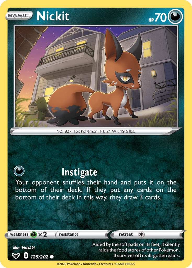 Nickit (125/202) [Sword & Shield: Base Set] Pokemon Single Pokémon  | Multizone: Comics And Games