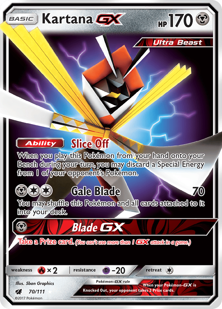 Kartana GX (70/111) [Sun & Moon: Crimson Invasion] Pokemon Single Pokémon  | Multizone: Comics And Games