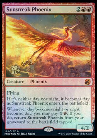 Sunstreak Phoenix [Innistrad: Midnight Hunt Prerelease Promos] MTG Single Magic: The Gathering  | Multizone: Comics And Games