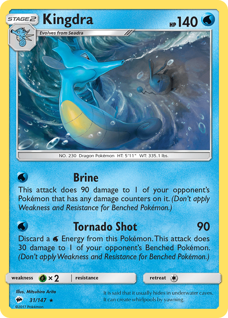Kingdra (31/147) [Sun & Moon: Burning Shadows] Pokemon Single Pokémon  | Multizone: Comics And Games