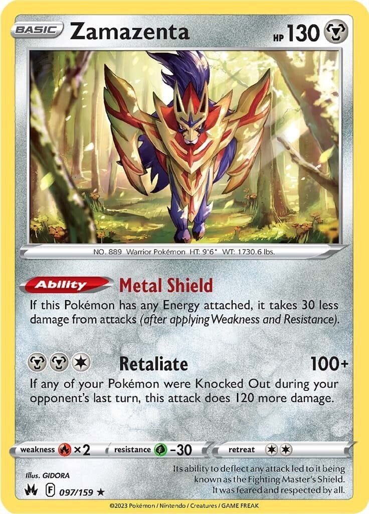Zamazenta (097/159) [Sword & Shield: Crown Zenith] Pokemon Single Pokémon  | Multizone: Comics And Games