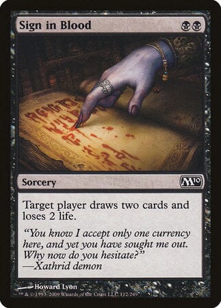Sign in Blood [Magic 2010] MTG Single Magic: The Gathering  | Multizone: Comics And Games