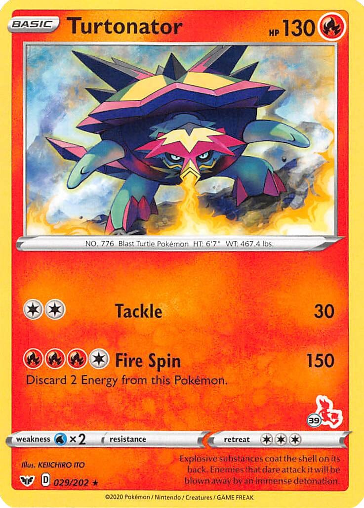 Turtonator (029/202) (Cinderace Stamp #39) [Battle Academy 2022] Pokemon Single Pokémon  | Multizone: Comics And Games