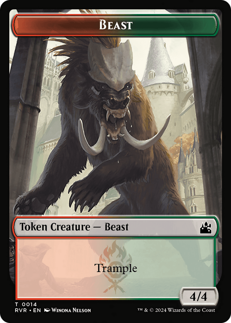 Goblin (0008) // Beast Double-Sided Token [Ravnica Remastered Tokens] MTG Single Magic: The Gathering  | Multizone: Comics And Games