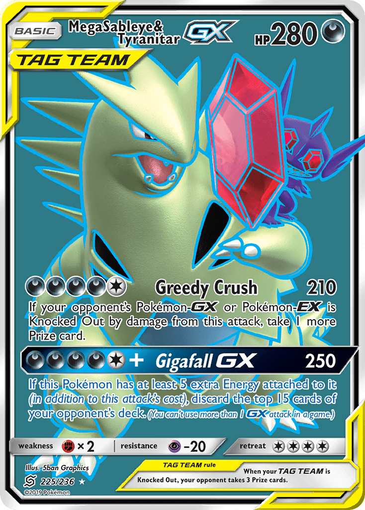 Mega Sableye & Tyranitar GX (225/236) [Sun & Moon: Unified Minds] Pokemon Single Pokémon  | Multizone: Comics And Games