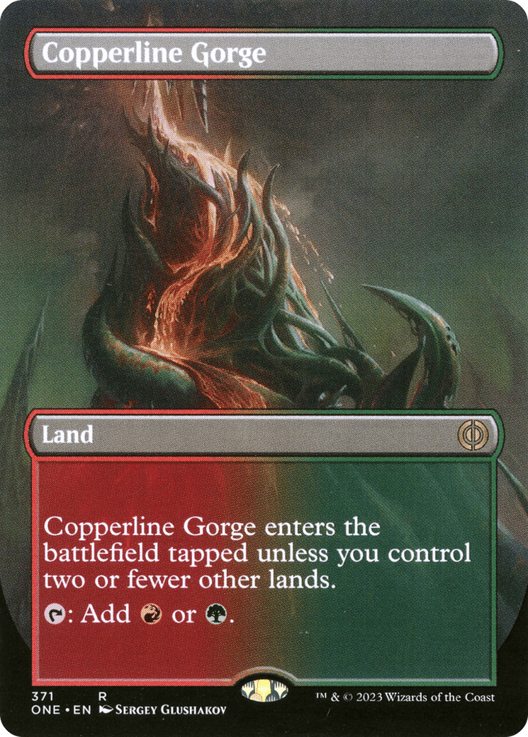 Copperline Gorge (Borderless Alternate Art) [Phyrexia: All Will Be One] MTG Single Magic: The Gathering  | Multizone: Comics And Games