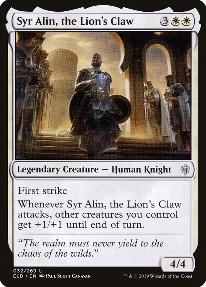 Syr Alin, the Lion's Claw [Throne of Eldraine] MTG Single Magic: The Gathering  | Multizone: Comics And Games