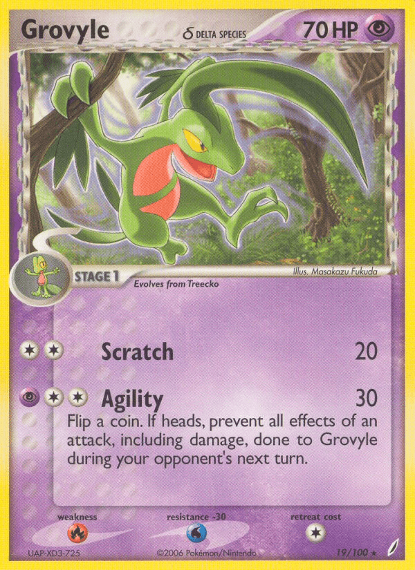 Grovyle(19/100) (Delta Species) [EX: Crystal Guardians] Pokemon Single Pokémon  | Multizone: Comics And Games