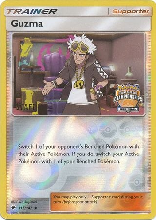 Guzma (115/147) (League Promo) (Staff) [Sun & Moon: Burning Shadows] Pokemon Single Pokémon  | Multizone: Comics And Games
