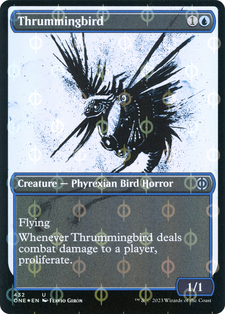Thrummingbird (Showcase Ichor Step-and-Compleat Foil) [Phyrexia: All Will Be One] MTG Single Magic: The Gathering  | Multizone: Comics And Games