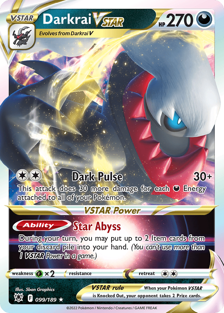 Darkrai VSTAR (099/189) (Jumbo Card) [Sword & Shield: Astral Radiance] Pokemon Single Pokémon  | Multizone: Comics And Games