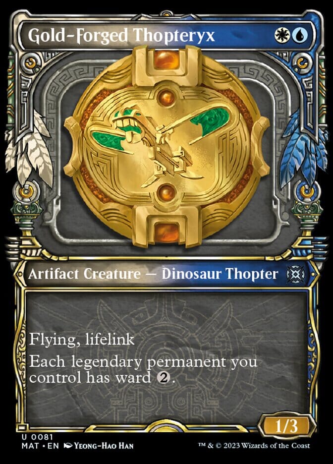 Gold-Forged Thopteryx (Showcase) [March of the Machine: The Aftermath] MTG Single Magic: The Gathering  | Multizone: Comics And Games