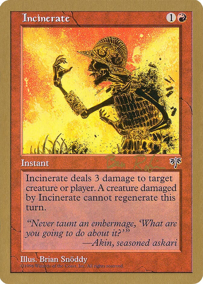 Incinerate (Ben Rubin) [World Championship Decks 1998] MTG Single Magic: The Gathering  | Multizone: Comics And Games
