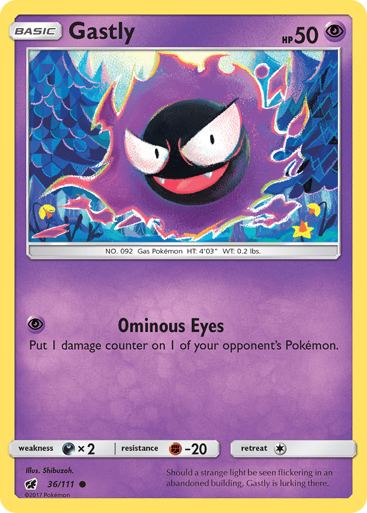Gastly (36/111) [Sun & Moon: Crimson Invasion] Pokemon Single Pokémon  | Multizone: Comics And Games