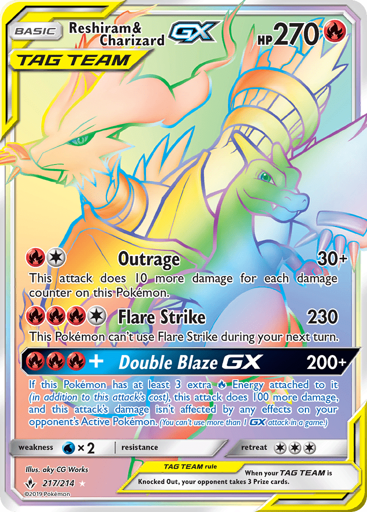 Reshiram & Charizard GX (217/214) [Sun & Moon: Unbroken Bonds] Pokemon Single Pokémon  | Multizone: Comics And Games