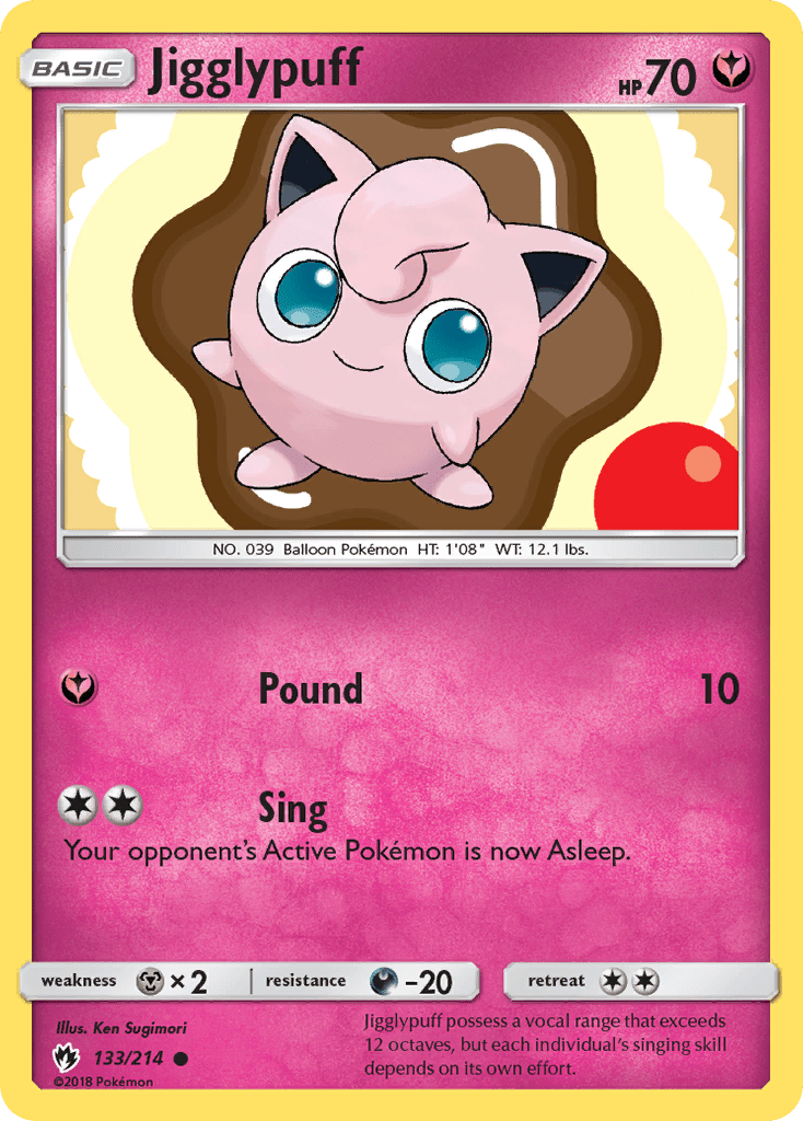 Jigglypuff (133/214) [Sun & Moon: Lost Thunder] Pokemon Single Pokémon  | Multizone: Comics And Games