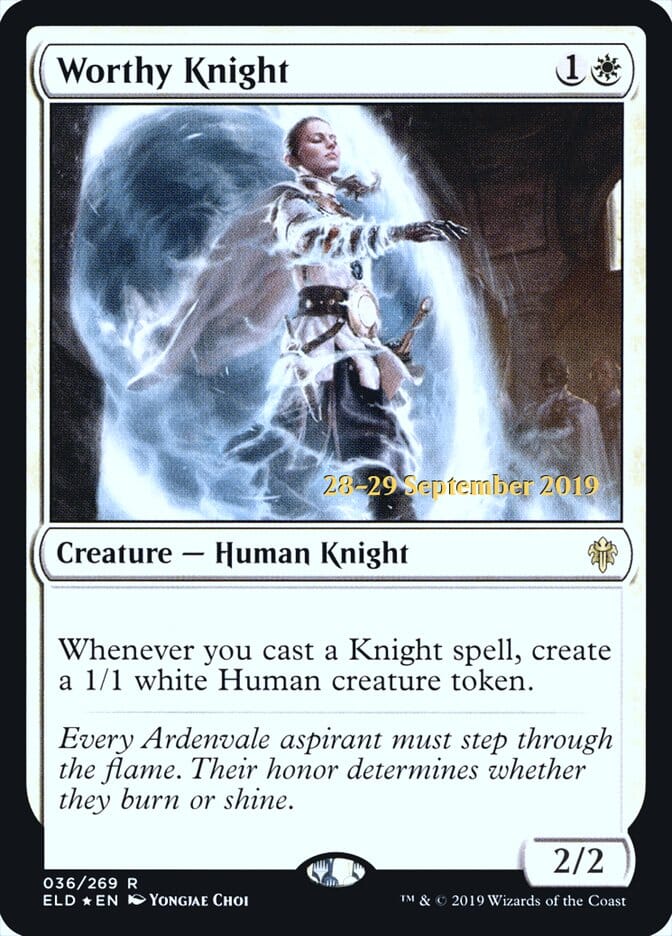 Worthy Knight [Throne of Eldraine Prerelease Promos] MTG Single Magic: The Gathering  | Multizone: Comics And Games