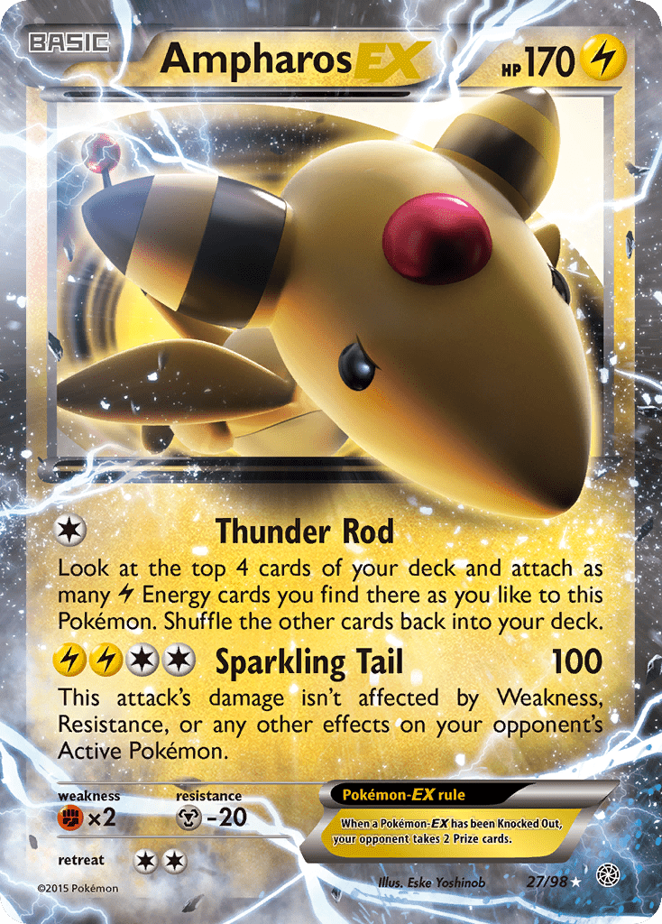 Ampharos EX (27/98) [XY: Ancient Origins] Pokemon Single Pokémon  | Multizone: Comics And Games