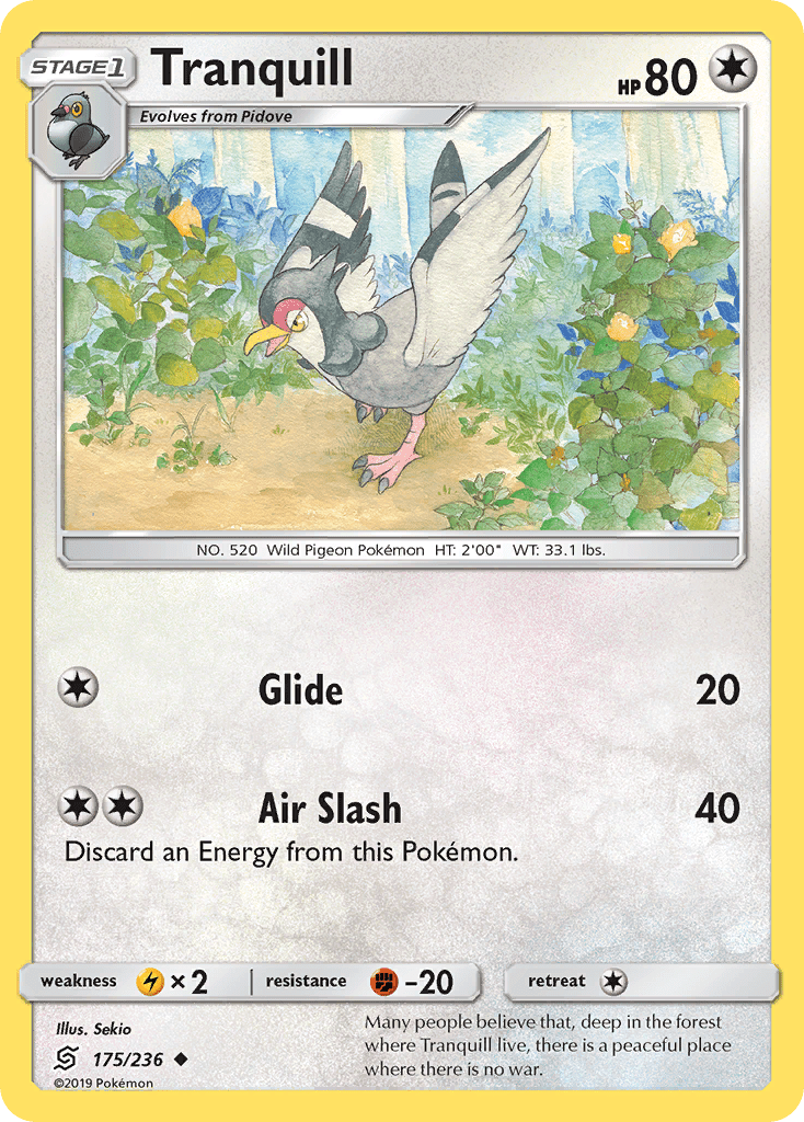 Tranquill (175/236) [Sun & Moon: Unified Minds] Pokemon Single Pokémon  | Multizone: Comics And Games