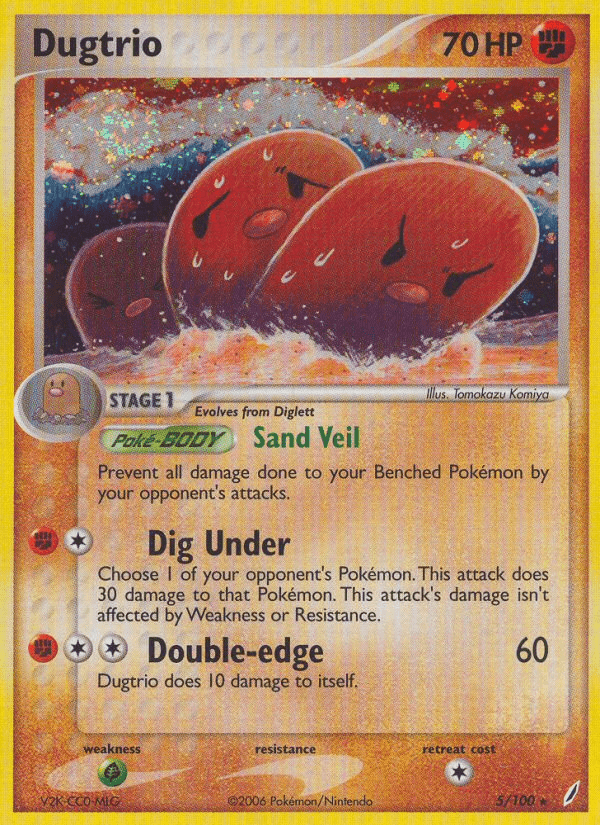 Dugtrio (5/100) [EX: Crystal Guardians] Pokemon Single Pokémon  | Multizone: Comics And Games