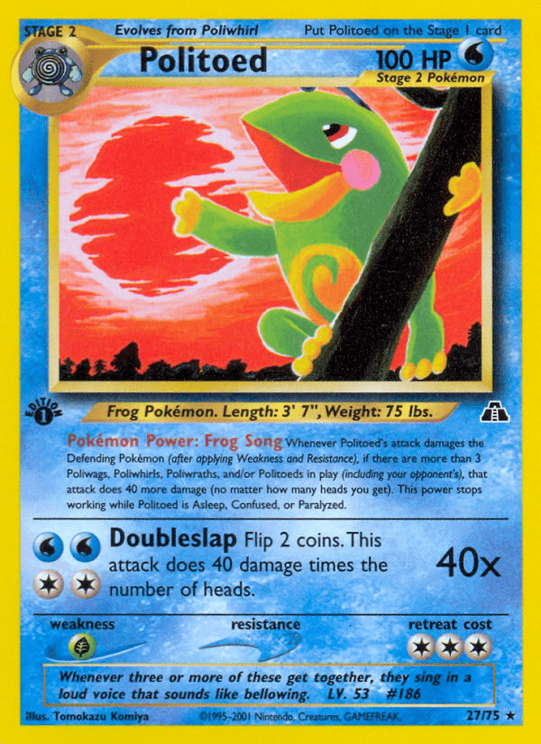 Politoed (27/75) [Neo Discovery 1st Edition] Pokemon Single Pokémon  | Multizone: Comics And Games