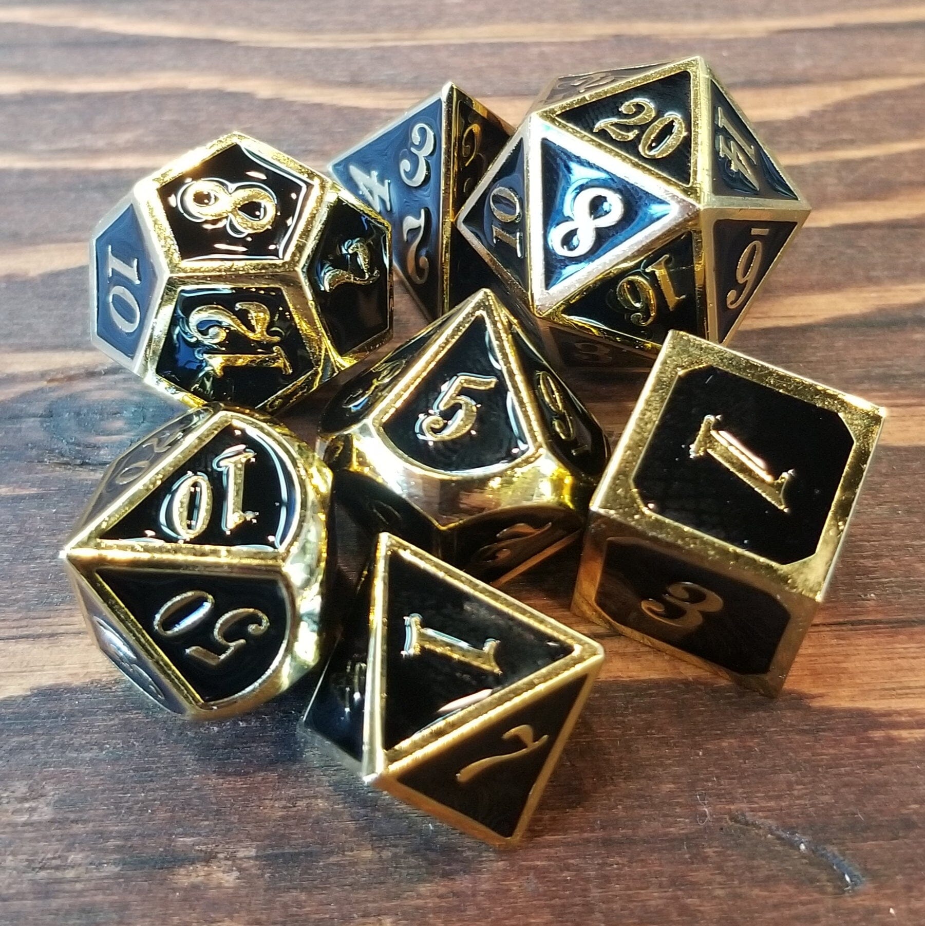 Black Goldlined Metal Dice Dice The Forge  | Multizone: Comics And Games