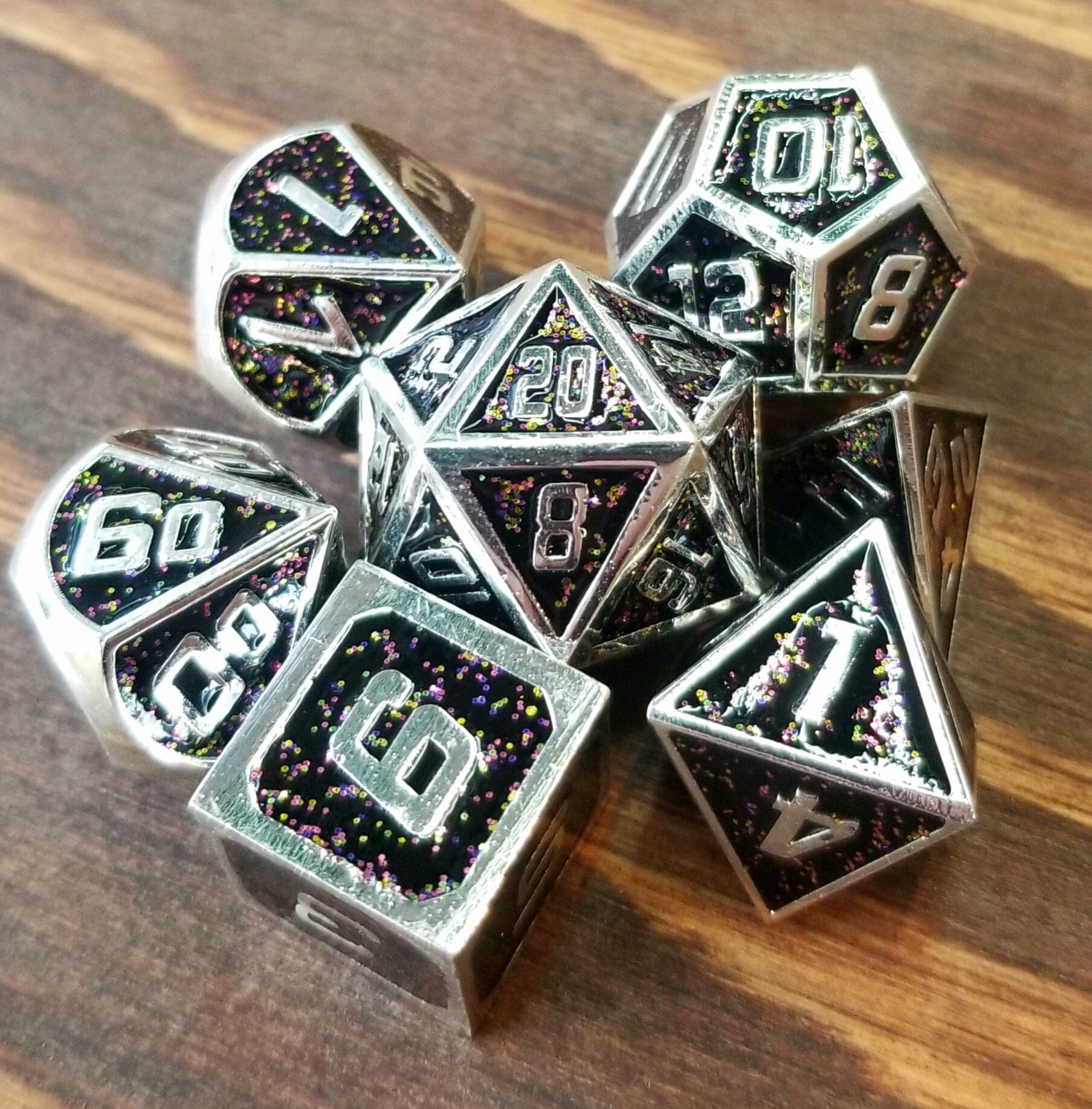 Nebula Glitter Silverlined Metal Dice Dice The Forge  | Multizone: Comics And Games