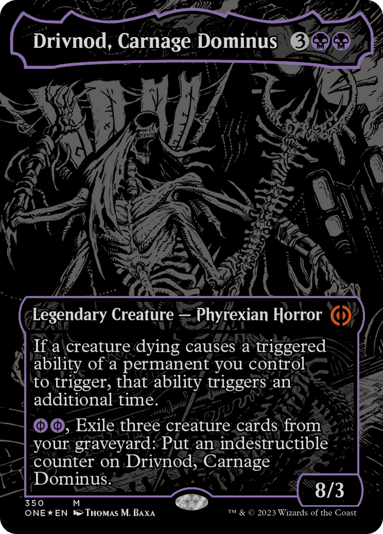 Drivnod, Carnage Dominus (Oil Slick Raised Foil) [Phyrexia: All Will Be One] MTG Single Magic: The Gathering  | Multizone: Comics And Games