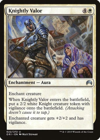 Knightly Valor [Magic Origins] MTG Single Magic: The Gathering  | Multizone: Comics And Games