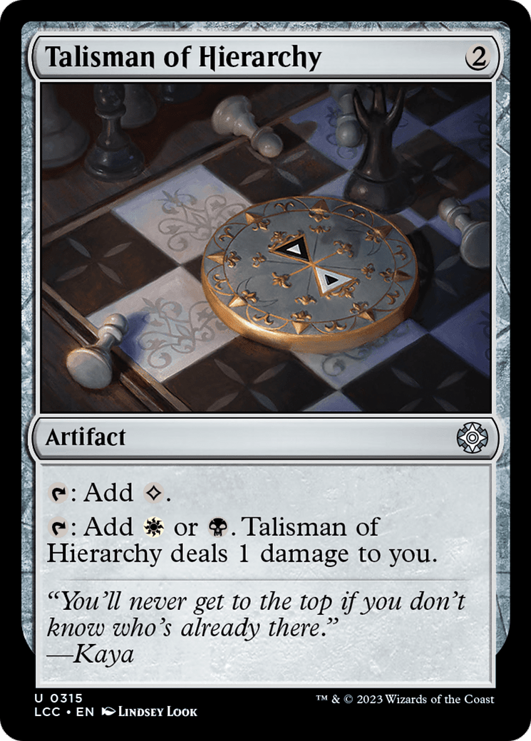 Talisman of Hierarchy [The Lost Caverns of Ixalan Commander] MTG Single Magic: The Gathering  | Multizone: Comics And Games