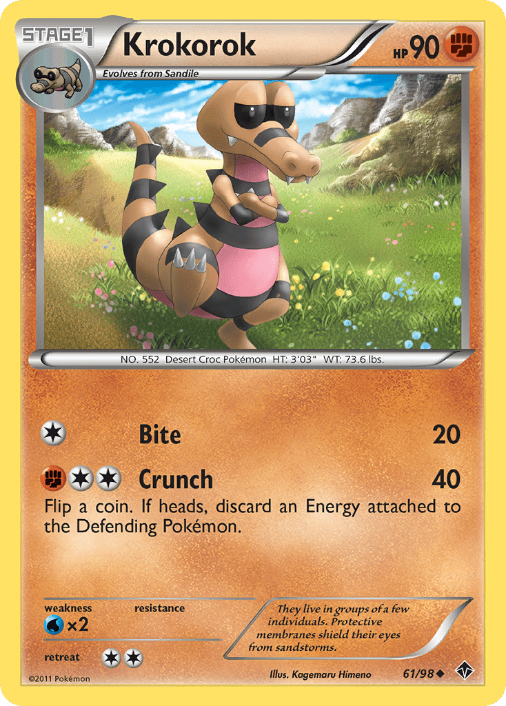 Krokorok (61/98) [Black & White: Emerging Powers] Pokemon Single Pokémon  | Multizone: Comics And Games