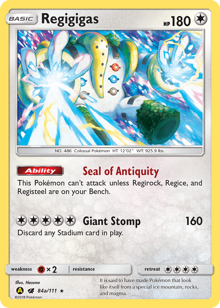 Regigigas (84a/111) (Alternate Art Promo) [Sun & Moon: Crimson Invasion] Pokemon Single Pokémon  | Multizone: Comics And Games
