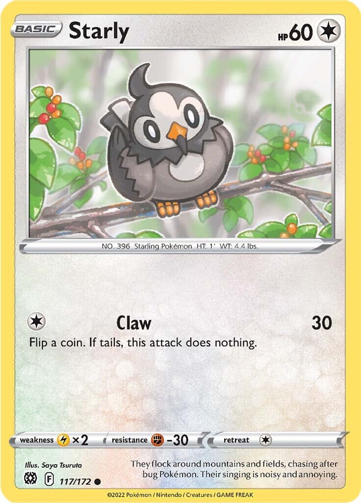 Starly (117/172) [Sword & Shield: Brilliant Stars] Pokemon Single Pokémon  | Multizone: Comics And Games
