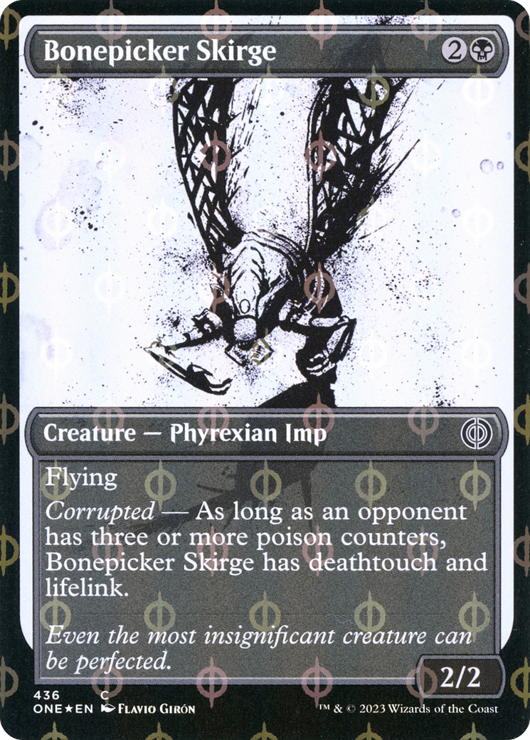 Bonepicker Skirge (Showcase Ichor Step-and-Compleat Foil) [Phyrexia: All Will Be One] MTG Single Magic: The Gathering  | Multizone: Comics And Games