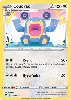 Loudred (136/185) [Sword & Shield: Vivid Voltage] Pokemon Single Pokémon  | Multizone: Comics And Games