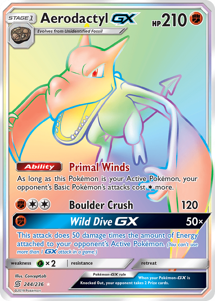 Aerodactyl GX (244/236) [Sun & Moon: Unified Minds] Pokemon Single Pokémon  | Multizone: Comics And Games
