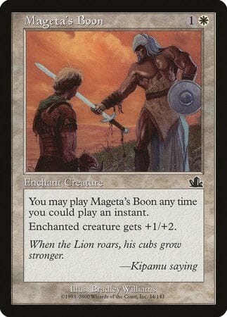 Mageta's Boon [Prophecy] MTG Single Magic: The Gathering  | Multizone: Comics And Games