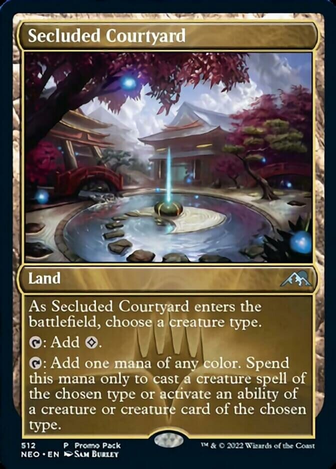 Secluded Courtyard (Promo Pack) [Kamigawa: Neon Dynasty Promos] MTG Single Magic: The Gathering  | Multizone: Comics And Games