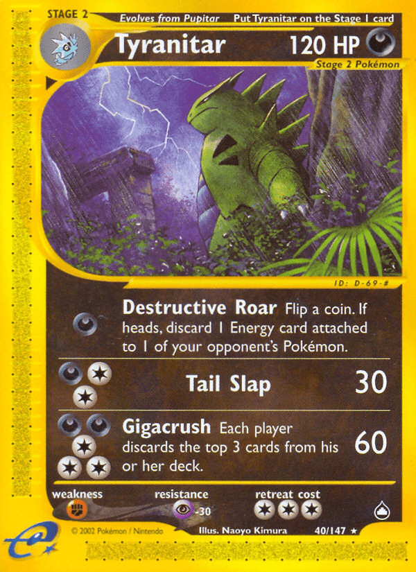 Tyranitar (40/147) [Aquapolis] Pokemon Single Pokémon  | Multizone: Comics And Games