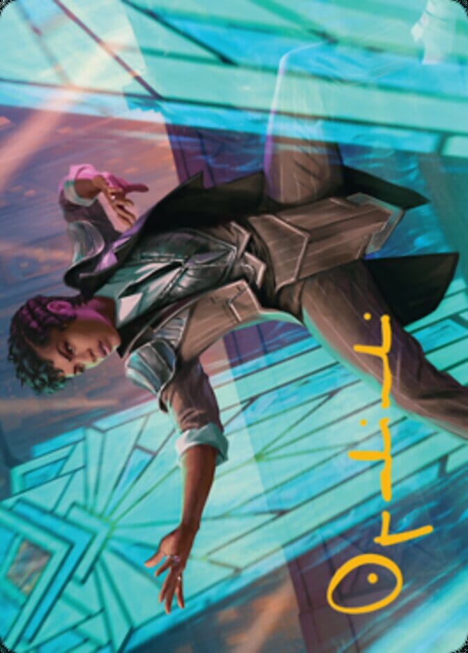 Dapper Shieldmate Art Card (Gold-Stamped Signature) [Streets of New Capenna Art Series] MTG Single Magic: The Gathering  | Multizone: Comics And Games