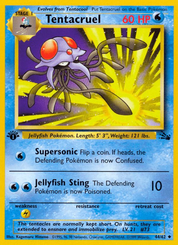 Tentacruel (44/62) [Fossil 1st Edition] Pokemon Single Pokémon  | Multizone: Comics And Games