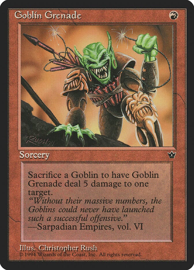Goblin Grenade (Christopher Rush) [Fallen Empires] MTG Single Magic: The Gathering  | Multizone: Comics And Games