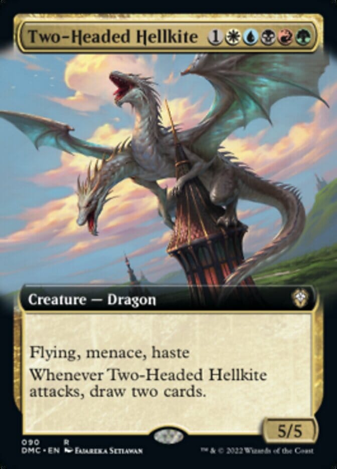 Two-Headed Hellkite (Extended Art) [Dominaria United Commander] MTG Single Magic: The Gathering  | Multizone: Comics And Games
