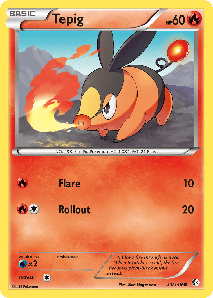 Tepig (24/149) [Black & White: Boundaries Crossed] Pokemon Single Pokémon  | Multizone: Comics And Games