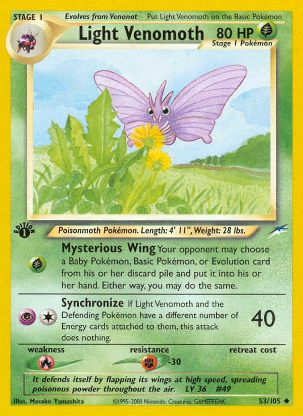 Light Venomoth (53/105) [Neo Destiny 1st Edition] Pokemon Single Pokémon  | Multizone: Comics And Games